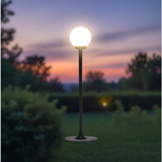 Poste Jardim Alumínio Preto Com Globo 30cm Leitoso, Altura: 1,50m em Oferta na Shopee