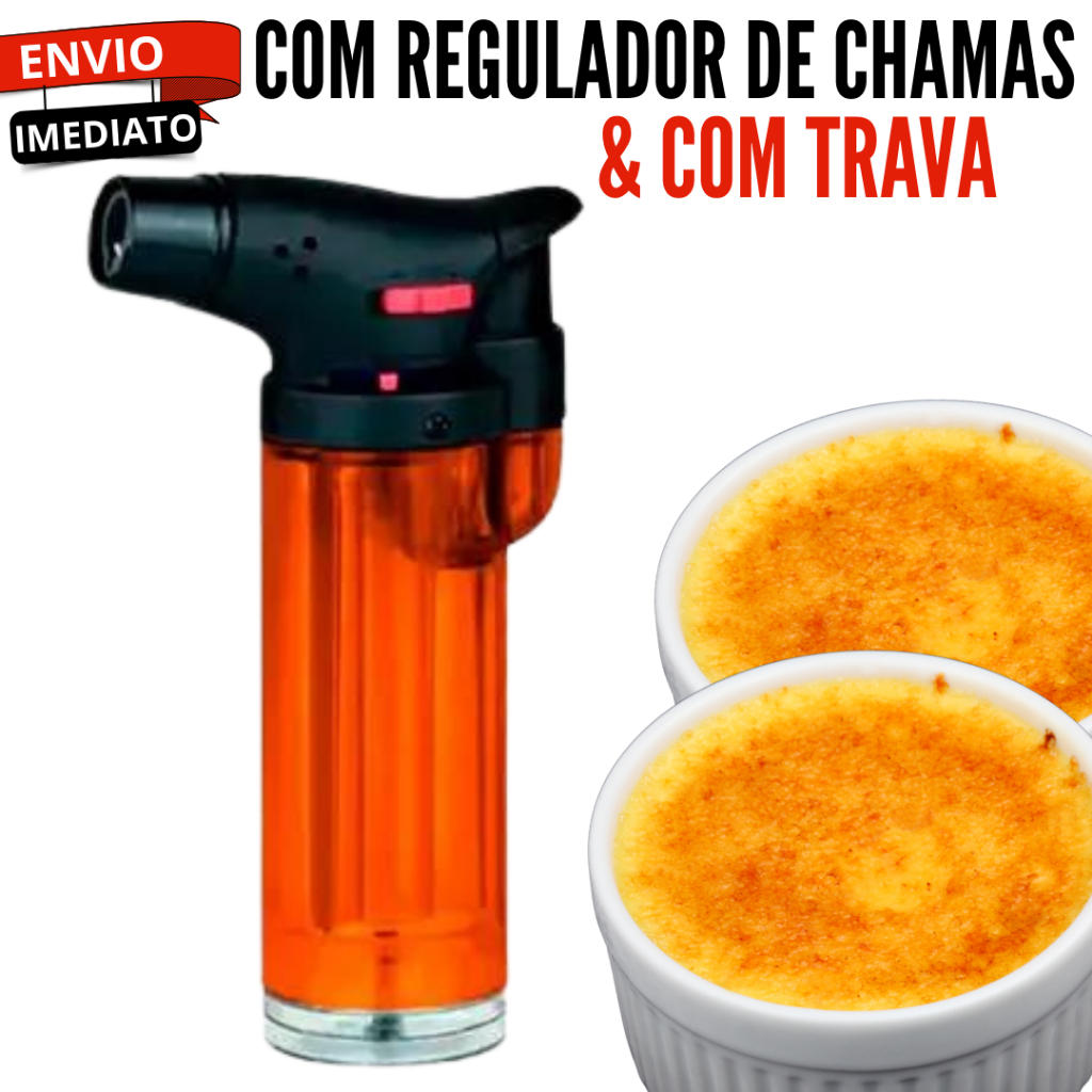 Imagem Mini Maçarico Portátil a Gás Recarregável Ideal para Cozinha Churrasco e Uso Profissional 1300 Graus