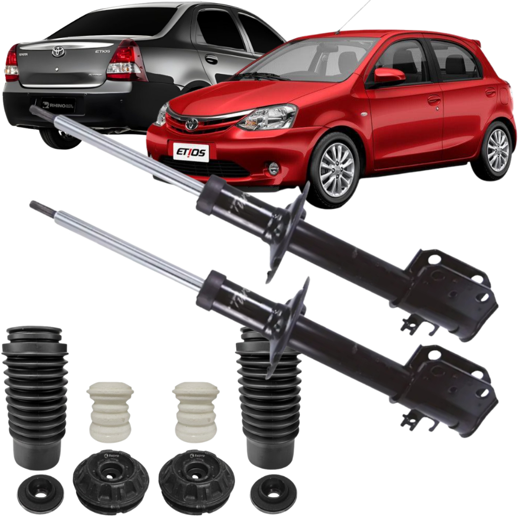 Par Amortecedor Dianteiro Cofap + Kit Toyota Etios Hatch Sedan 1.3 1.5 2012 a 2019 em Oferta na Shopee
