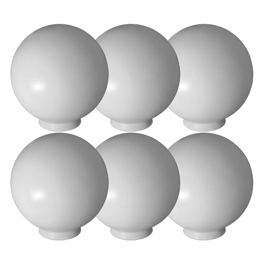 Globo Polietileno 15x30 branco Com Colarinho Para Poste - 6 Peças