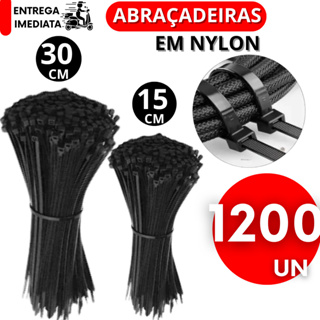 Kit 1200 Abraçadeira de Nylon Enforca Gato Organizar Fios 150mm 300mm Presilha Lacre em Oferta na Shopee