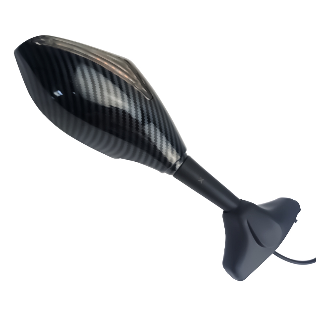 Par De Retrovisores Com Pisca De Led Motos Carenadas Modelo Carbono — imagem 2 de 2