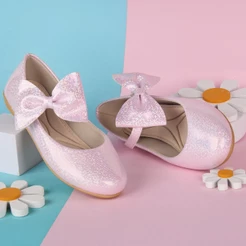 Sapatilha Infantil Glitter Laço Glow Festas Casual Menina Brilho Luxo Fashion 2804