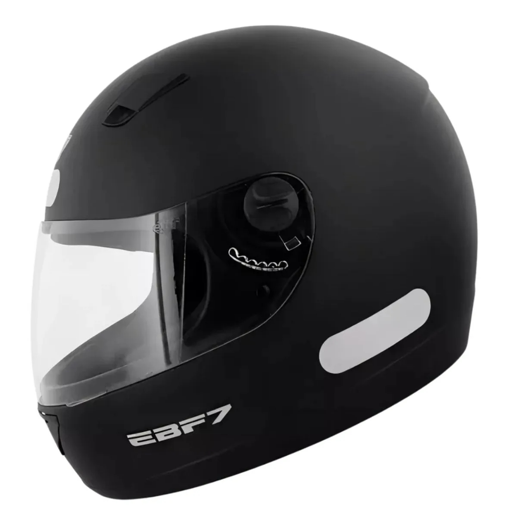 Capacete Fechado New Ebf 7 Solid Preto Fosco Viseira Cristal EBF