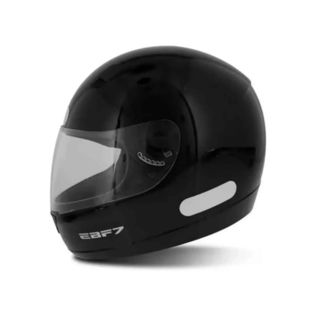 Capacete Fechado New Ebf 7 Solid Preto Brilhante Viseira Cristal EBF