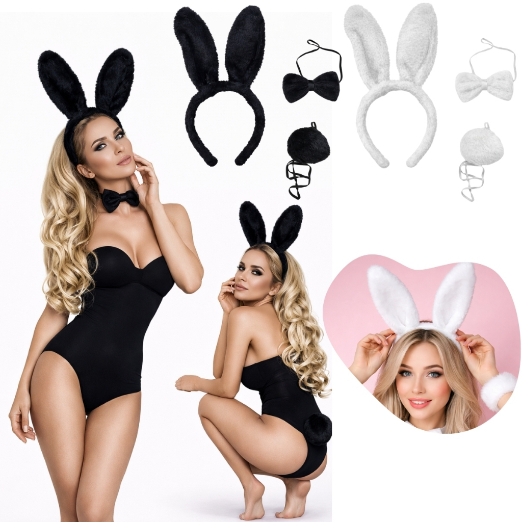 Acessórios Fantasia Coelhinha Tiara, Gravata e Rabinho Ideal Para Carnaval Festa Halloween Acessórios Fantasia Coelhinha Tiara, Gravata e Rabinho Ideal Para Carnaval Festa Halloween