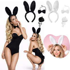 Acessórios Fantasia Coelhinha Tiara, Gravata e Rabinho Ideal Para Carnaval Festa Halloween