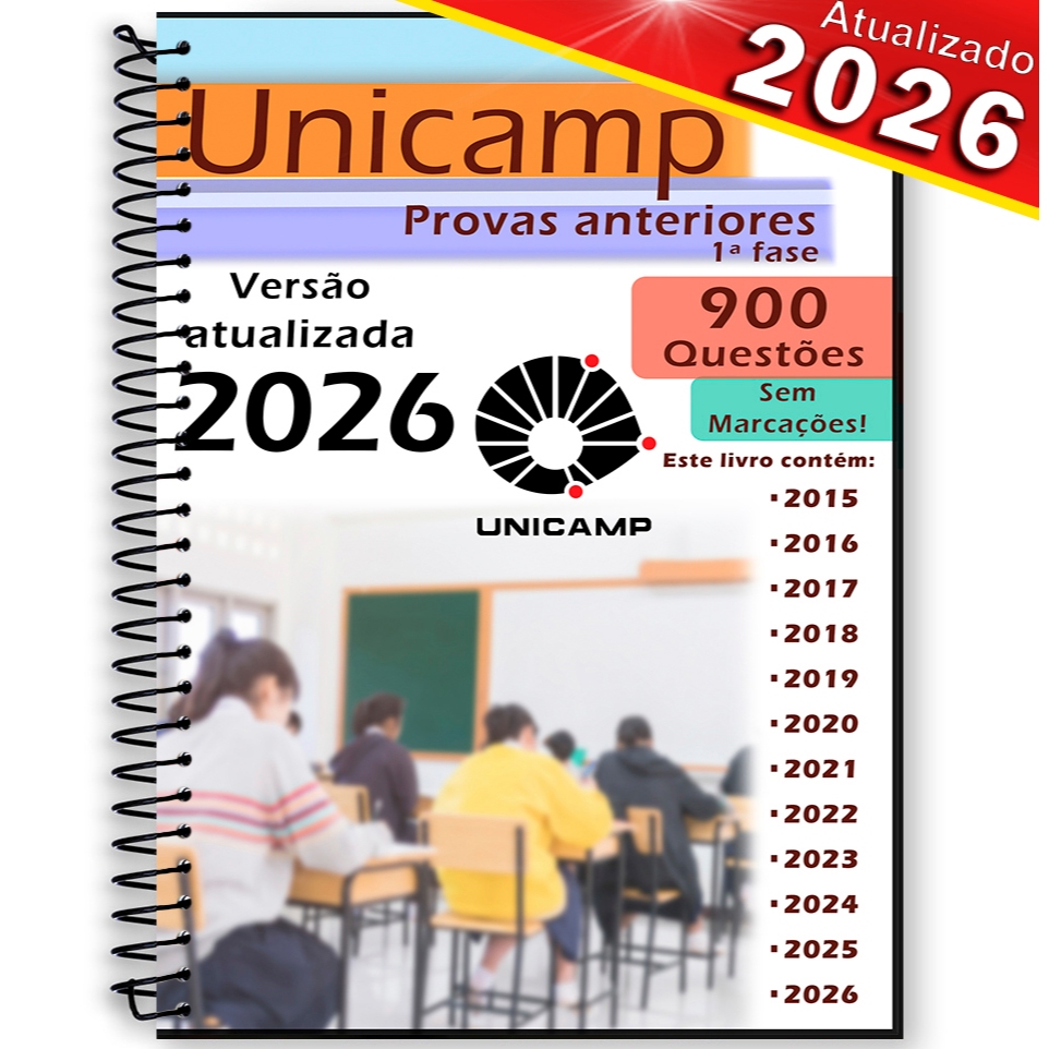 Unicamp provas anteriores questões 2015 a 2026 + gabarito