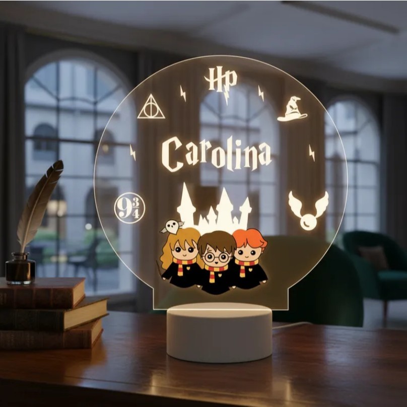 Luminária Led Uv Harry Potter Personalizada Presente Abajur em Oferta na Shopee