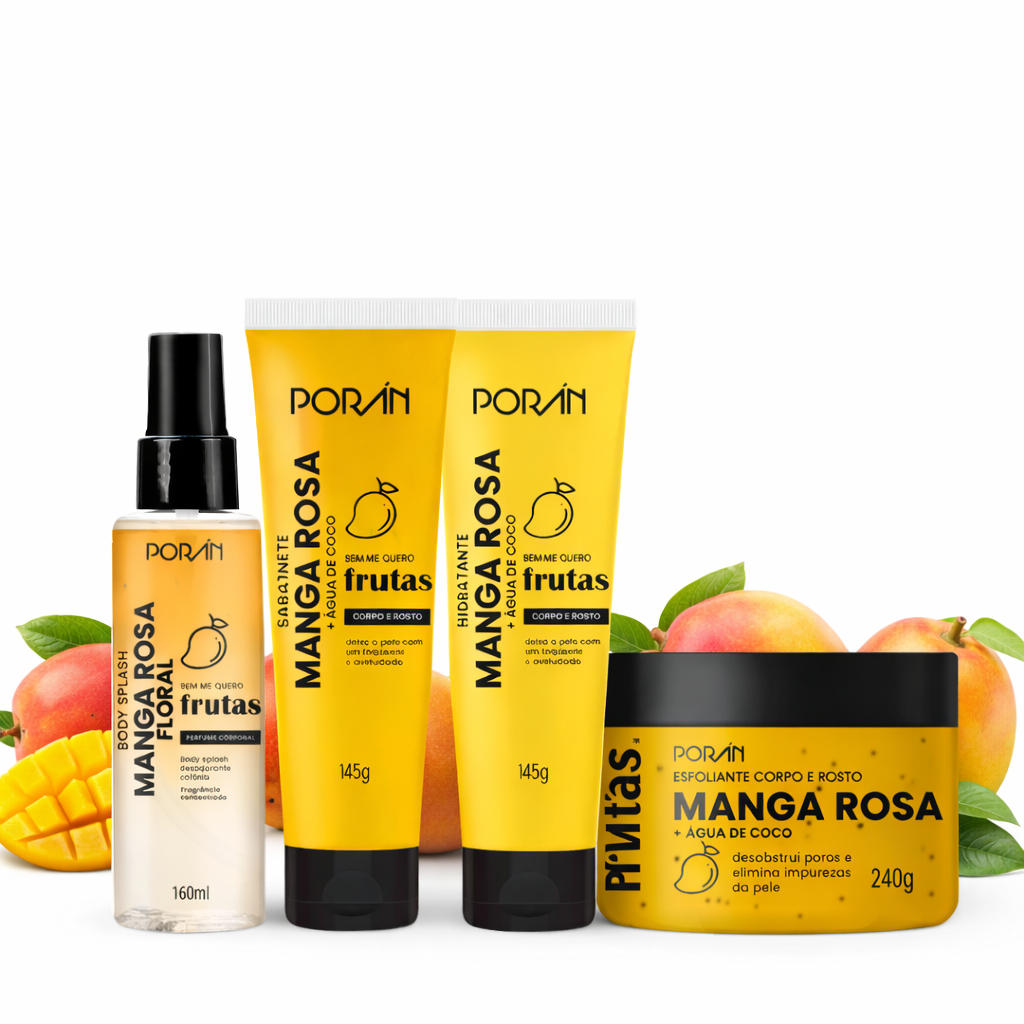 Kit Completo Manga Rosa Corpo Hidratante Body Splash Esfoliante Sabonete Porán em Oferta na Shopee