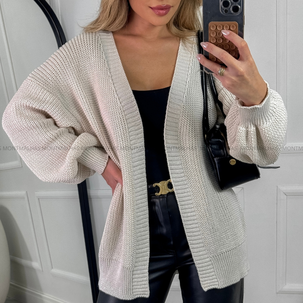 Casaco Tricot Feminino Cardigan Longo Básico Roupa Feminina Elegante Inverno Tricô em Oferta na Shopee