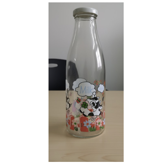 Garrafa de Vidro Vaquinha Para Água Leite com Tampa 1 Litro R1946 em Oferta na Shopee