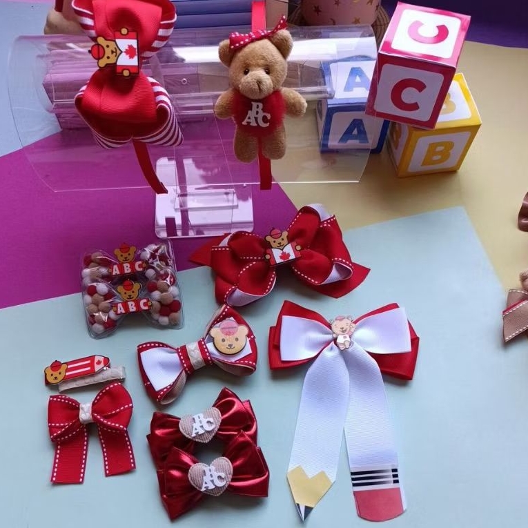 Kit escolar volta as aulas Laços Maple Bear/Parzinho Maple Bear/laços infantis escolares/
