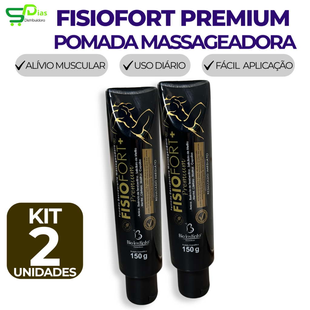 Fisiofort Premium Pomada Massageadora - Alívio Muscular Conforto Uso Diário - Kit 2 Unidades em Oferta na Shopee