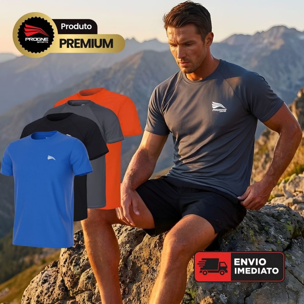 CAMISA TÉRMICA PROTEÇÃO UV50+ MANGA CURTA - ESPORTES CORRIDA - PROGNE SPORTS