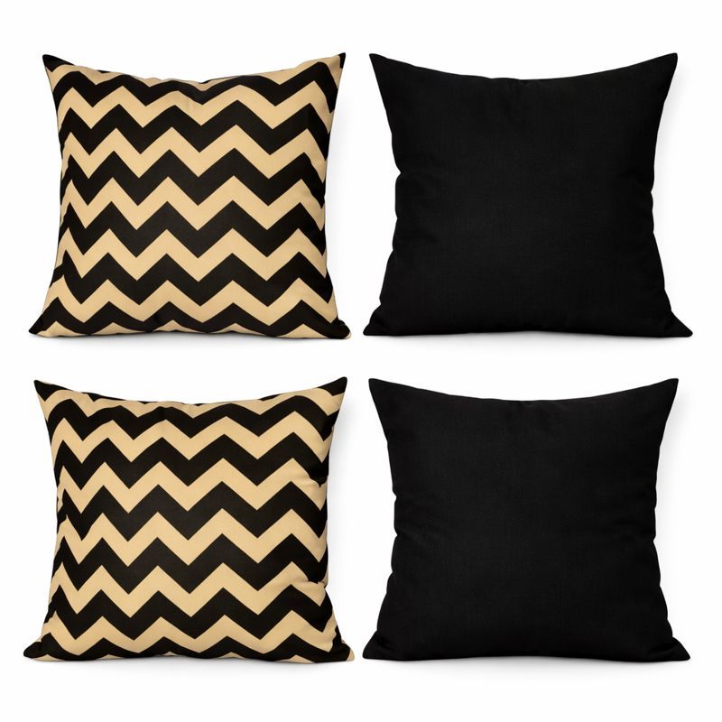 Kit Almofada 4 Peças Para Bicama Estampada Luxo Grande Para Cama Sofa Sala Quarto Com Ziper e Refil