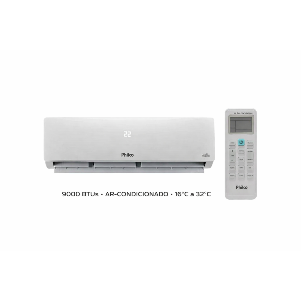 Ar Condicionado Potente 16°C a 32°C 9000BTUS Philco PAC9FB 220V em Oferta na Shopee