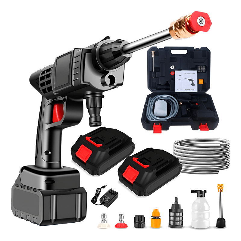 Lavadora de Alta Pressão Kit Completo com Maleta e Bateria Recarregável para Carros e Uso Doméstico