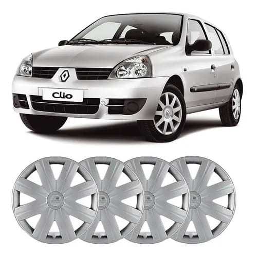 Jogo 4 Calotas Clio/Logan 2007/08 Aro 14 Pressão Calota De Roda Calota Automotiva Acessorio Para Carro