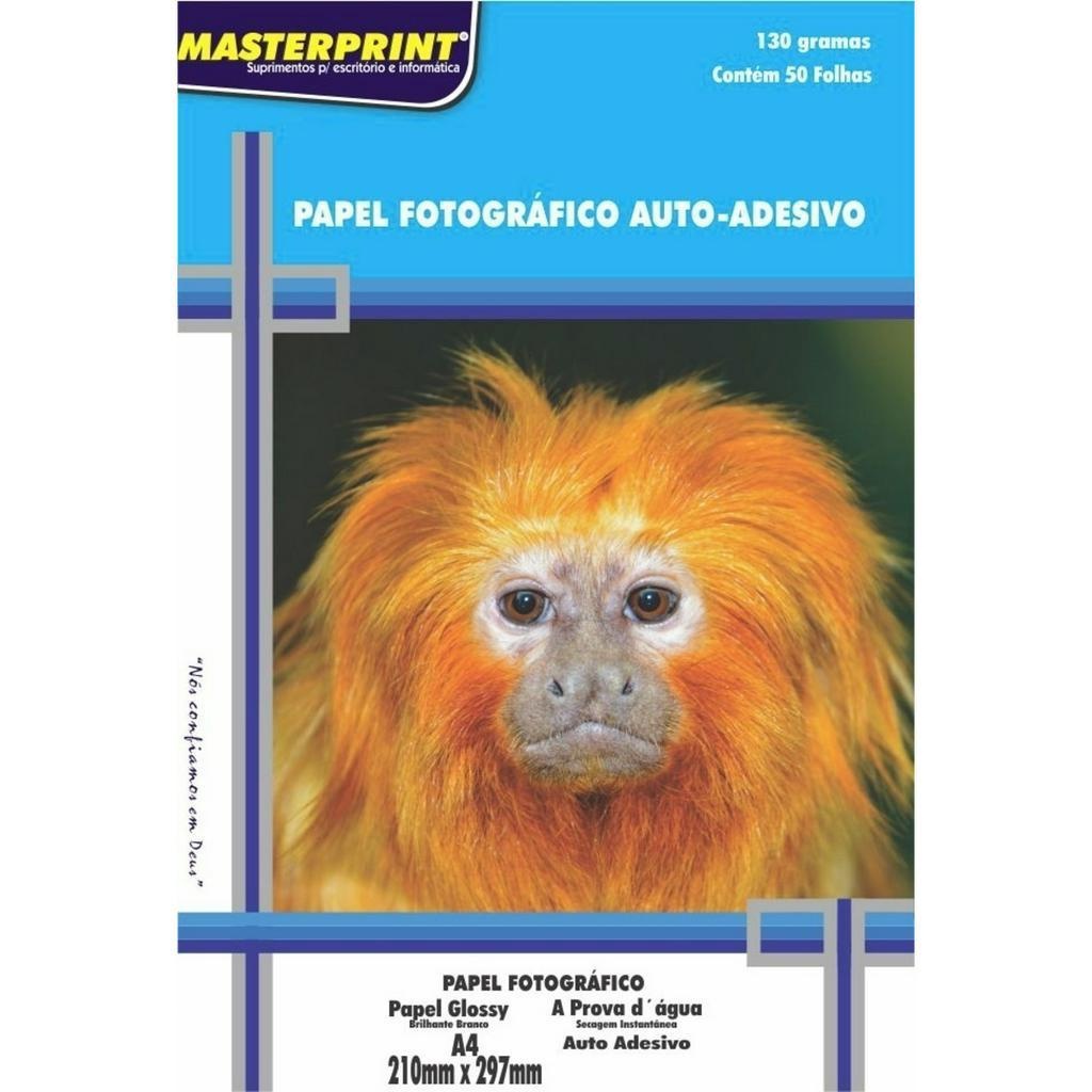 Papel Fotográfico ADESIVO Glossy (Brilhante) MasterPrint A4 130g - (20, 40, 50, 60, 80 e 100 Folhas) - MasterPrint em Oferta na Shopee