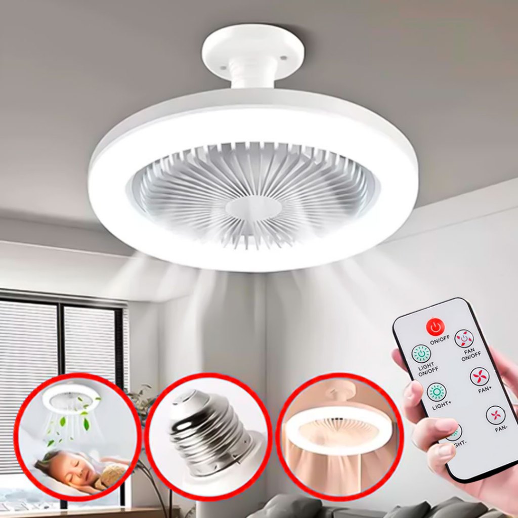 Ventilador De Teto Com Luz Led 6500k Controle Bivolt