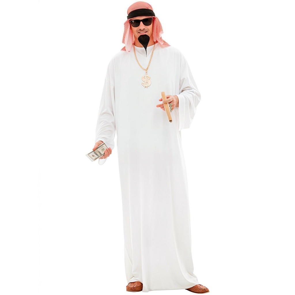 Fantasia Arabe Masculina Tunica Sheik Mulcumano com Tunica Xadrez Vermelha pra Adulto em Oferta na Shopee