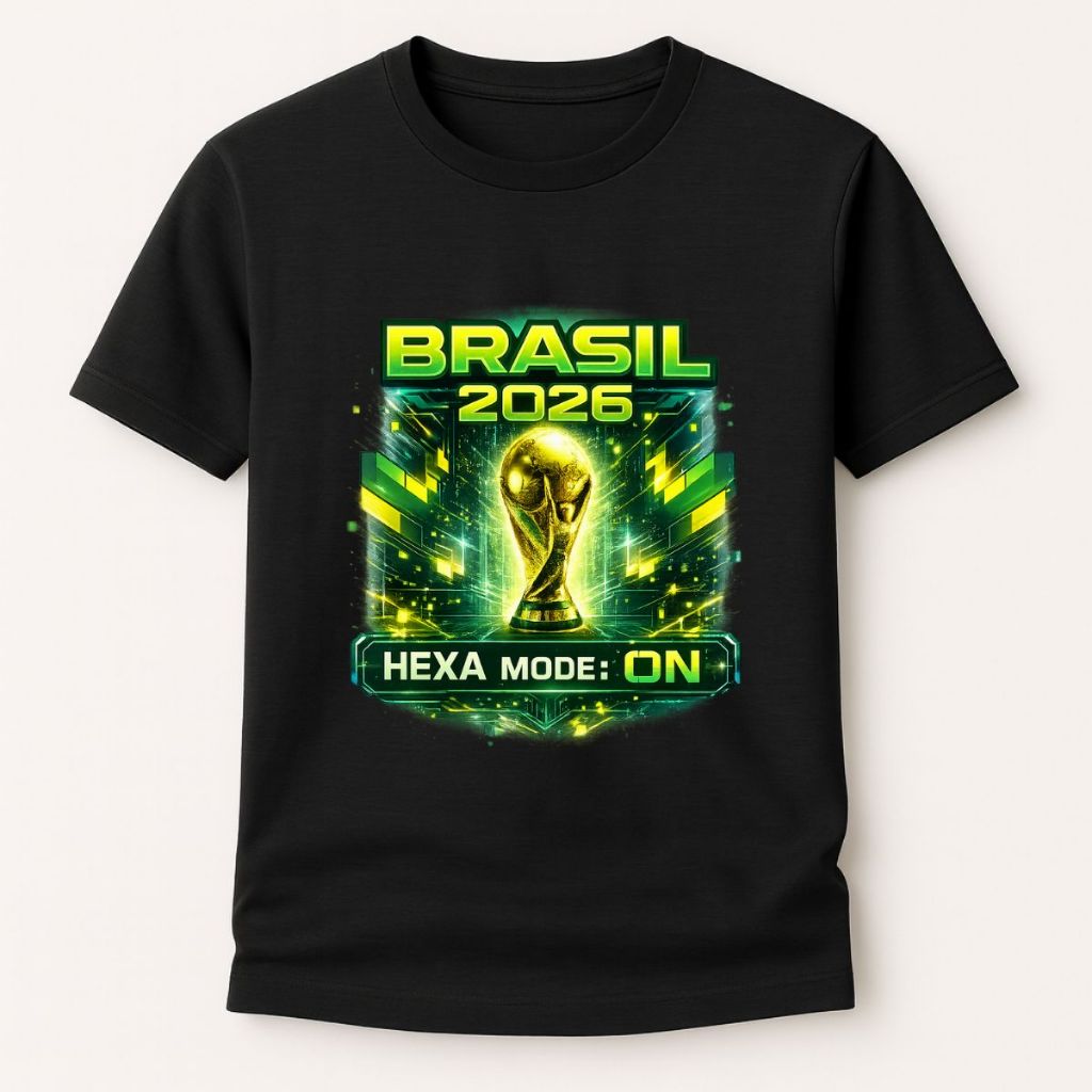 Blusa Copa Brasil 2026 Camiseta Masculina e Feminina Personalizada Copa do Mundo 2026