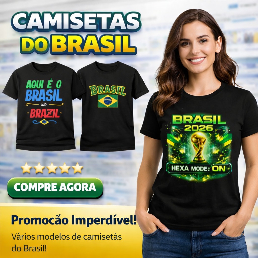 Blusa Brasil Camiseta Masculina e Feminina Copa do Mundo 2026 Envio Rápido