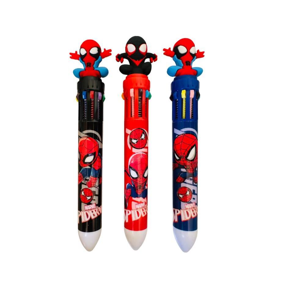 Caneta Homem Aranha 10 CORES ponta 7mm Super Heróis Esferográfica Volta as Aulas Papealaria em Oferta na Shopee
