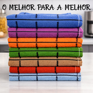 Kit Toalha de Copa Atoalhado Felpudo Xadrez Macio 100% Algodão Cozinha em Oferta na Shopee