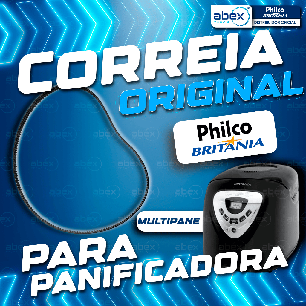 Correia Para Panificadora Britânia Multipane 2 2P Pr Vm Touch Fun Kitchen 537 mm 074341 Original