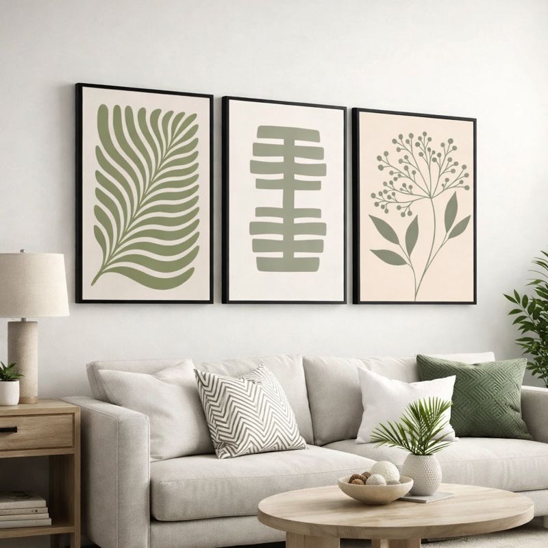 Kit 3 Quadros Decorativos 40x60 Com Moldura Moderno Para Sala Quarto Hall