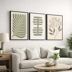Kit 3 Quadros Decorativos 40x60 Com Moldura Moderno Para Sala Quarto Hall