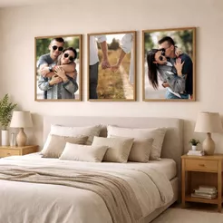 Quadros Decorativos Personalizado 50x70 Com Moldura e Vidro Foto Família Casal Luxo