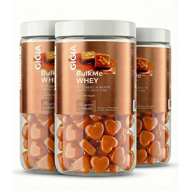 Whey Gummy Caramelo Salgado 12g Proteína por dose Músculo Up alta performance 360un Zero Açúcar