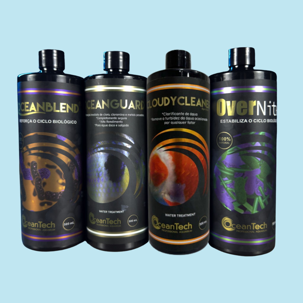 Kit Manutenção Ocean Tech OverNite OceanGuard OceanBlend e Cloudy Cleaner para aquarios