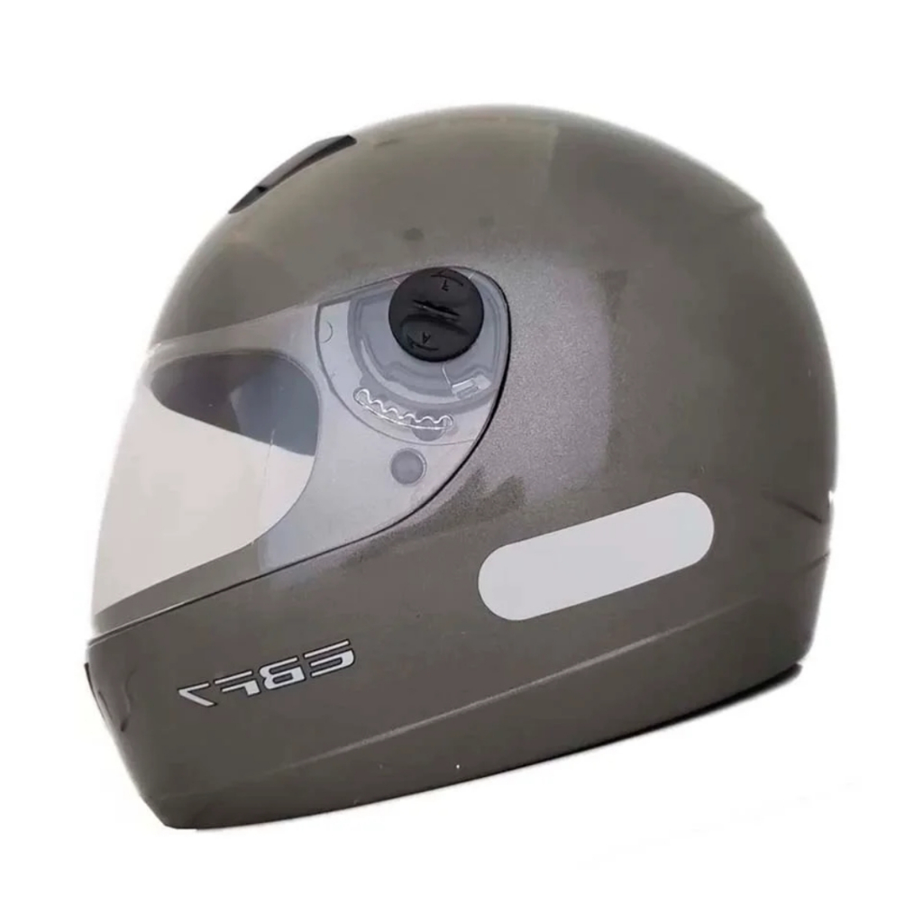 Capacete Fechado New Ebf 7 Solid Chumbo Brilhante Viseira Cristal EBF
