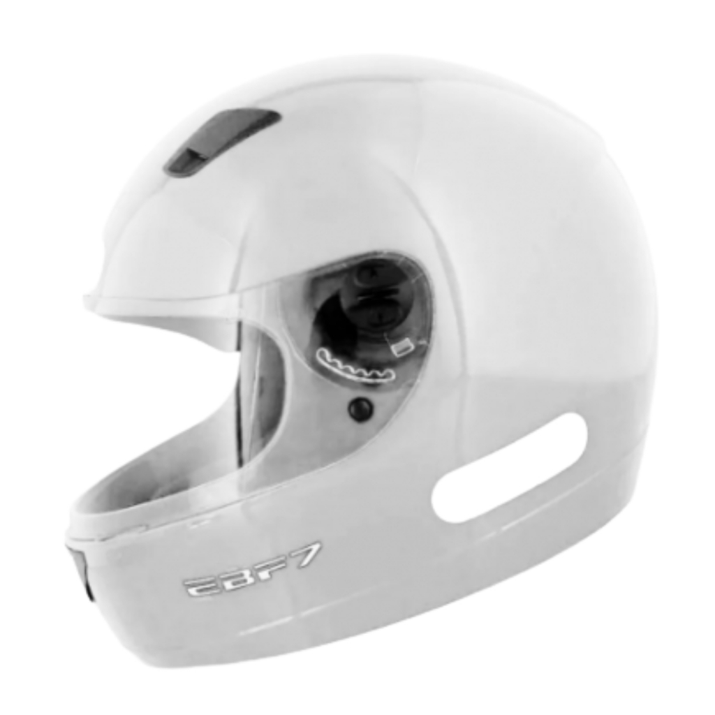 Capacete Fechado New Ebf 7 Solid Branco Brilhante Viseira Cristal EBF