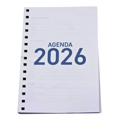 Miolo Furado de Agenda 2026 - Impresso no A5 - Capa Dura com 354 Páginas