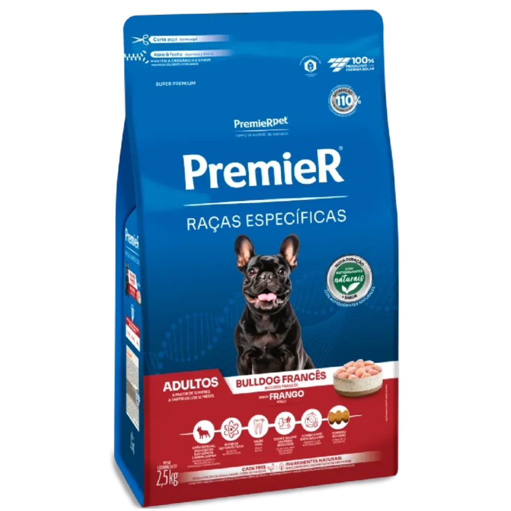 Ração Premier Cães Bulldog Francês Adultos 2,5kg