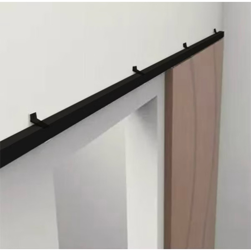 Kit Para Porta Correr Trilho  De 2METROS  BIPARTIDO  Com Acabamento completo  NA COR PRETO