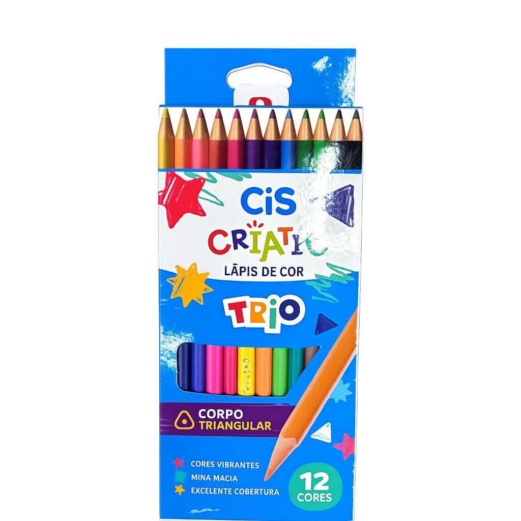 LAPIS DE COR 12 CORES CIS TRIANGULAR