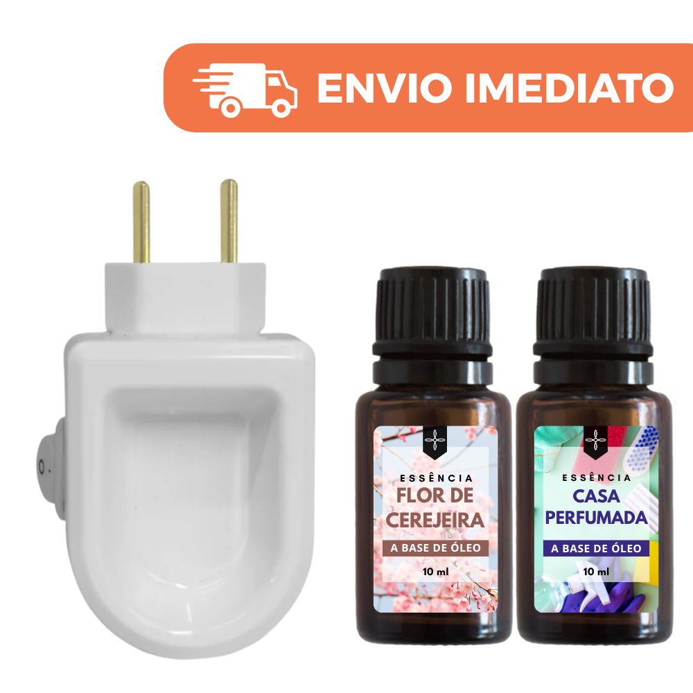 Aparelho Aromatizador Difusor de Ambiente Elétrico Aromania + 2 Essências 10ml | Perfume Contínuo para Casa e Escritório