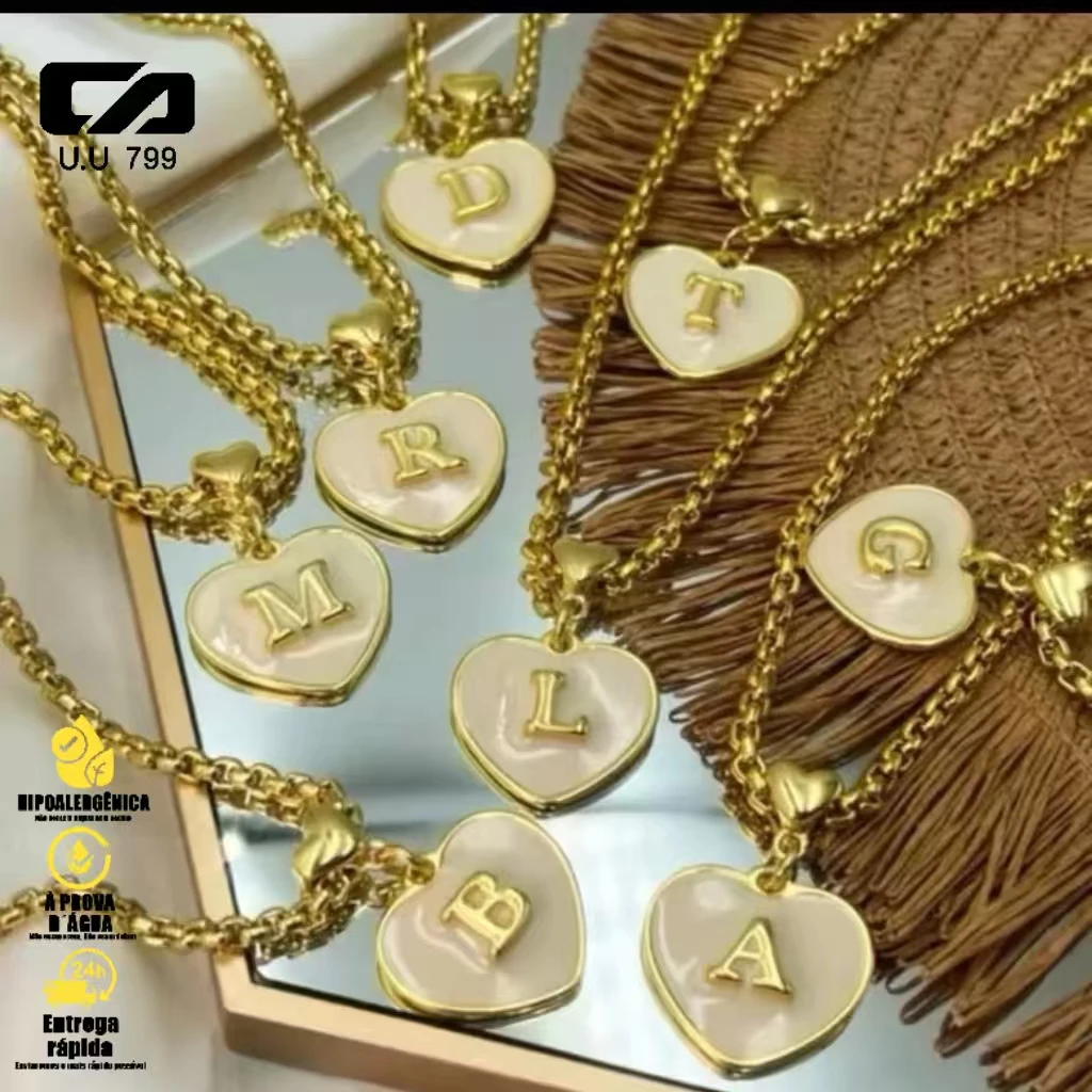 Brilhe com Estilo: Colar Feminino Banhado a Ouro 18k e Pingente AZ Personalizado — imagem 1