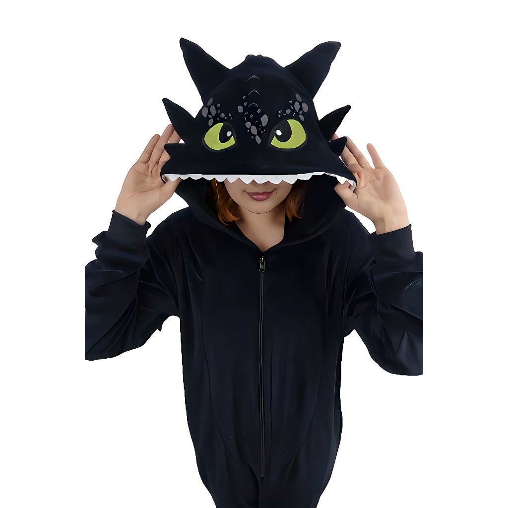 DRAGÃO FURIA DA NOITE BANGUELA PIJAMA FANTASIA KIGURUMI MACACÃO ROUPA DESENHO COMO TREINAR em Oferta na Shopee
