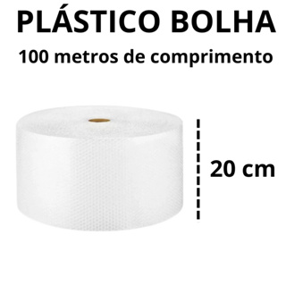Bobina Plástico Bolha 20cm X 100 Mts 25 micras Alta Qualidade com Proteção Ideal Ecommerce Mudança em Oferta na Shopee