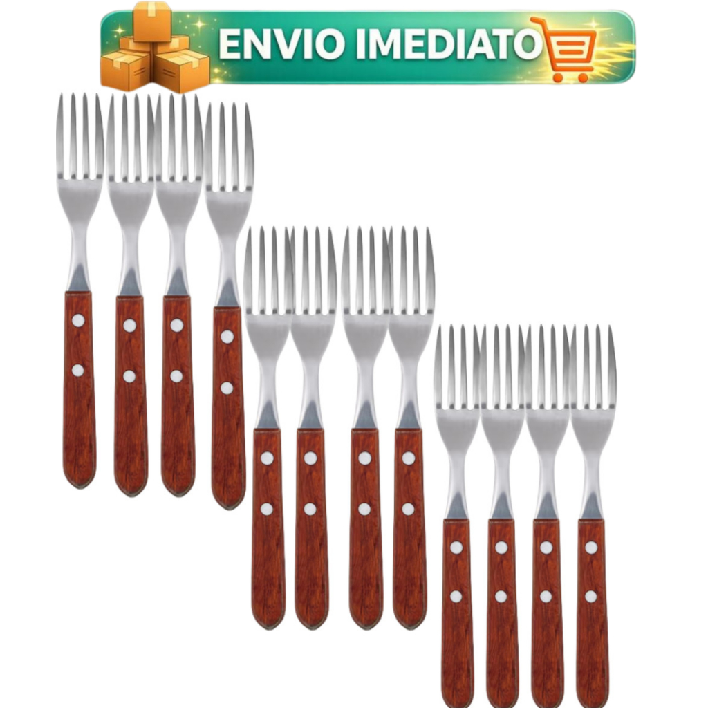Jogo Talheres 12 Peças Garfos Aço Inox Cozinha Jantar Almoço Dia A Dia - Astana