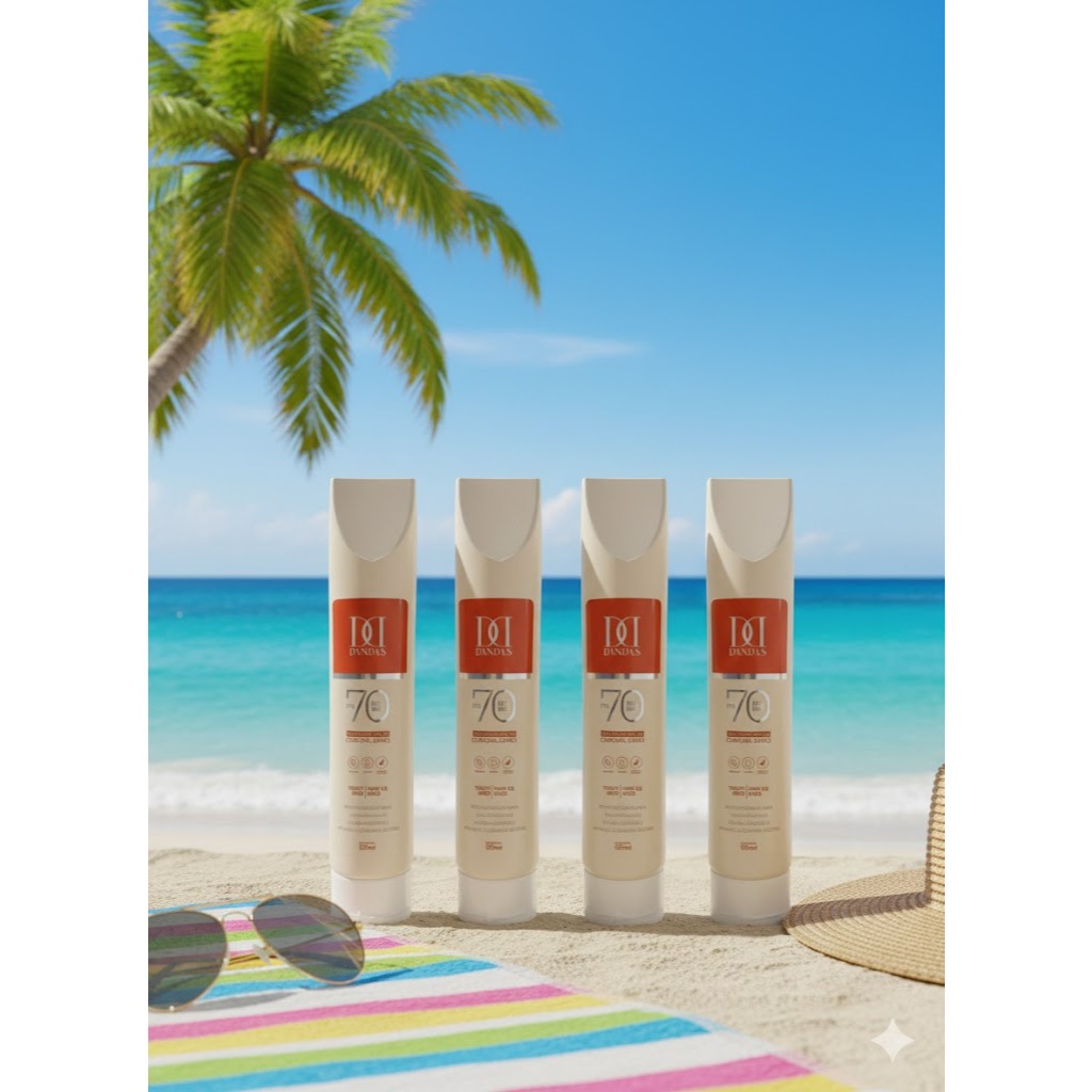 KIT 4 DANDAS Protetor Solar FPS 70 150 ml com Toque seco