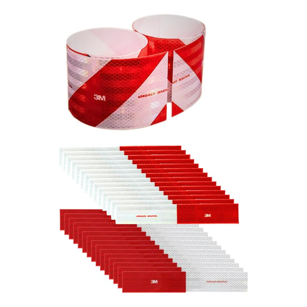 Kit Faixa Lateral + Para-choque Adesivo Refletivo Reflexivo Caminhão Carreta Ônibus | Marca 3M Kit Faixa Lateral + Para-choque Adesivo Refletivo Reflexivo Caminhão Carreta Ônibus | Marca 3M