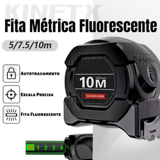 10m Fita Métrica De Aço Inoxidável carbono De Alta Precisão Trena Profissional Fluorescente Trava à Prova D'água